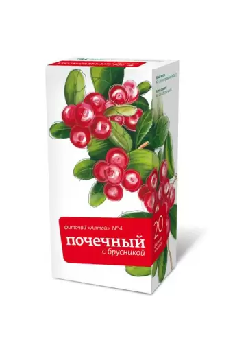 Чай Алтай №4 Почечный с брусникой Фильтр-пакеты 2г №20 произодства Алтайский Кедр ЗАО