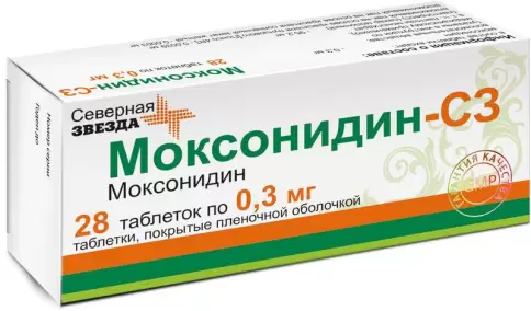 Моксонидин Таблетки п/о 300мкг №28 произодства Северная Звезда