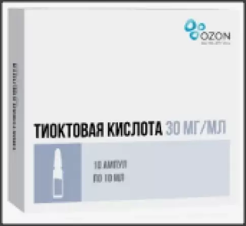 Тиоктовая к-та Концентрат д/инф.р-ра 30мг/мл 10мл №10 произодства Озон ФК ООО