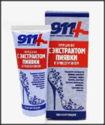 911 крем для ног с экстрактом пиявки и троксерутином Туба 85мл произодства Твинс Тэк ЗАО