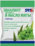 911 Леденцы без сахара эвкалипт/масло мяты/витамин C Упаковка 50г в Видном от Лисфарма Видное Володарского