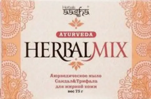 Aasha herbals мыло аюрведическое Мыло кусковое (сандал и трифала herbalmix) 75г произодства Cosme dream international pvt.ltd