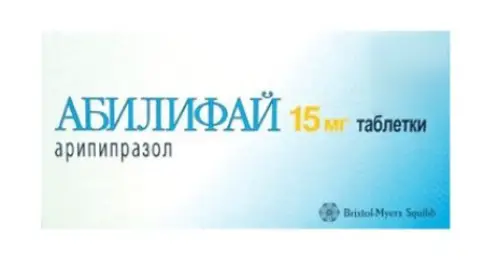Абилифай Таблетки 15мг №98 произодства Бристол-Майерс Сквибб