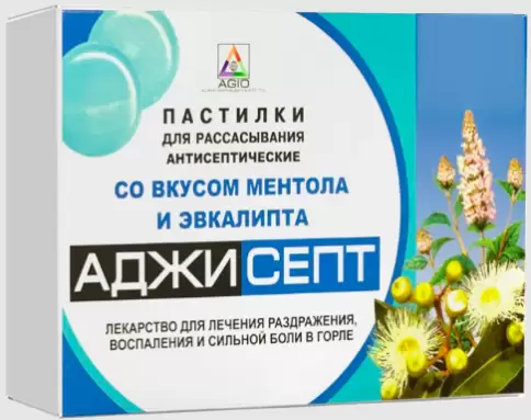 Аджисепт Ментол/Эвкалипт Пастилки №12 в Крыму