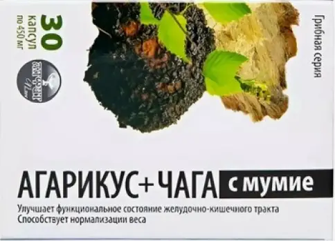 Агарикус+Чага с мумие Капсулы 450мг №30 произодства Алфит Плюс ООО