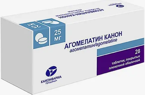 Агомелатин Таблетки п/о 25мг №28 произодства Канонфарма Продакшн ЗАО