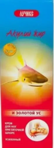 Акулий жир крем д/ног с золотым усом/пяточн.шпоре Туба 75мл произодства Лучикс