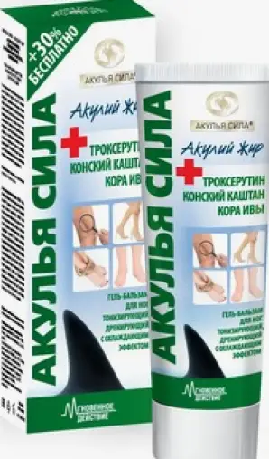 Акулья Сила троксерутин/конский каштан/кора ивы Гель-бальзам 100мл произодства Твинс Тэк ЗАО