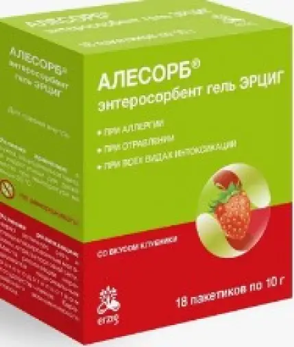 Алесорб Энтеросорбент с янтарн.к-той Эрциг Гель д/приёма внутрь (клубника) 180г в Люберцах