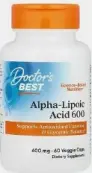 Альфа-липоевая кислота Капсулы вегетарианские 600мг №60 от Doctors Best (Доктор Бест)