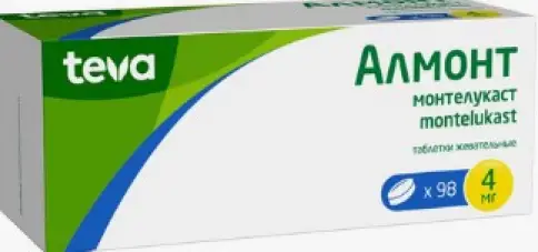 Алмонт Таблетки п/о 4мг №98 в СПБ (Санкт-Петербурге)