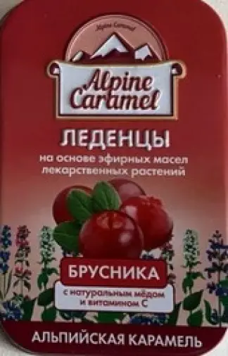 Альпийская карамель для детей с натуральным медом и витамином С Леденцы (брусника) 53г в Люберцах