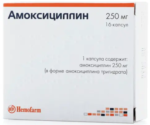 Амоксициллин Капсулы 250мг №16