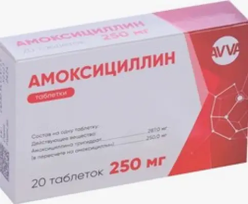 Амоксициллин Капсулы 250 мг №20