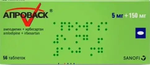 Апроваск Таблетки п/о 5мг+150мг №56 произодства Санофи