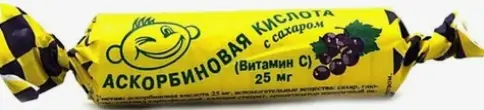 Аскорбинка с сахаром Таблетки (чёрная смородина) №10