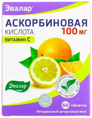 Аскорбиновая к-та Таблетки 100мг №60 в Ростове-на-Дону