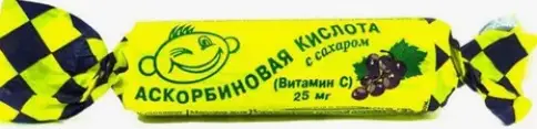 Аскорбиновая кислота с сахаром Таблетки (чёрная смородина) №10