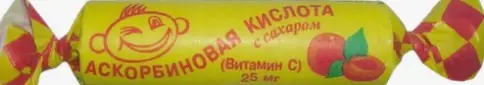 Аскорбиновая кислота с сахаром Таблетки (персик) №10