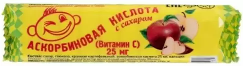 Аскорбиновая кислота со вкусом яблока Таблетки №10 произодства Аскопром ООО