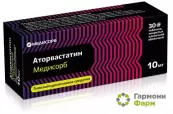 Аторвастатин Таблетки п/о 10мг №30 от Медисорб ЗАО