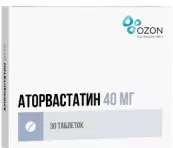 Аторвастатин Таблетки п/о 40мг №30 от Озон ФК ООО