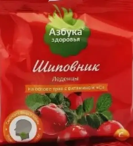 Азбука здоровья леденцы на основе трав с витамином С Леденцы (шиповник) 60г произодства Гуслица ООО