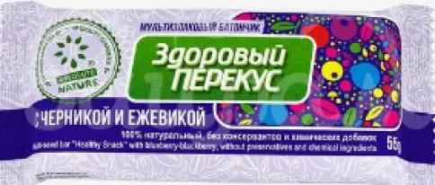 Батончик-мюсли Здоровый перекус Упаковка 55г произодства Диво-Хлеб ООО