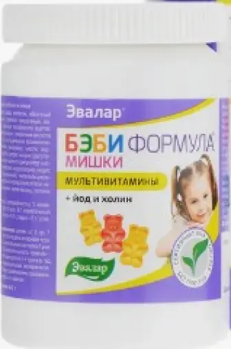 Бэби Формула Мишки Мультивит.+йод и холин Пастилки 2г №120 произодства Эвалар ЗАО