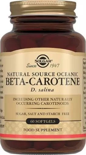 Бета-каротин из океанической водоросли D.Salina Капсулы 810мг №60 произодства Солгар
