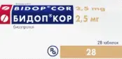 Бидоп Кор Таблетки 2.5мг №28 от Гедеон Рихтер