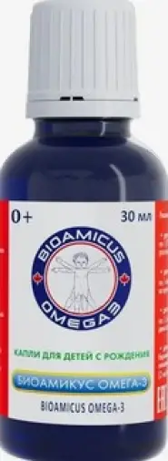 Биоамикус Омега-3 со вкусом апельсина Флакон с пипеткой 30мл произодства Биоамикус