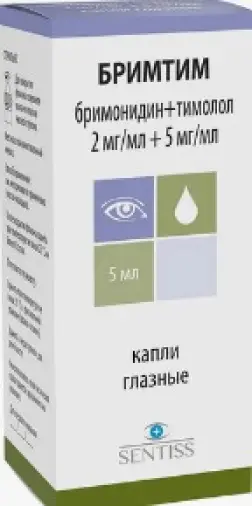 Бримтим Капли глазные 2мг+5мг/мл 5мл №1 произодства Сентисс Фарма