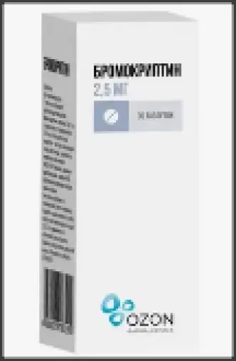 Бромокриптин Таблетки 2.5мг №30 произодства Озон ФК ООО