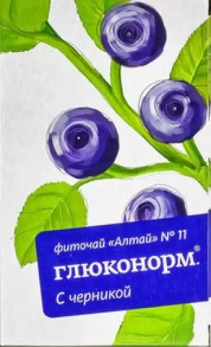 Чай Алтай №11 Глюконорм с черникой Фильтр-пакеты 2г №20 произодства Алтайский Кедр ЗАО