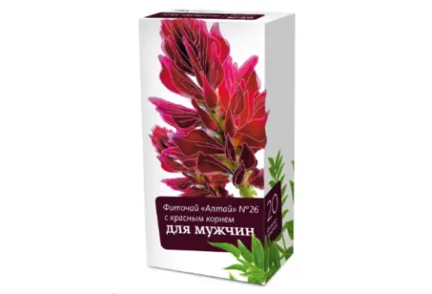 Чай Алтай №26 Для мужчин с красным корнем Фильтр-пакеты 2г №20 произодства Алтайский Кедр ЗАО