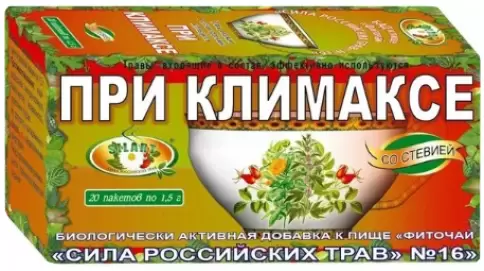 Чай Сила Российских трав №16 При климаксе Фильтр-пакеты 1.5г №20 произодства Витачай