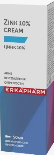 Цинк Крем восстанавливающий Эркафарм Туба 10% 50мл произодства Эльфарма ООО