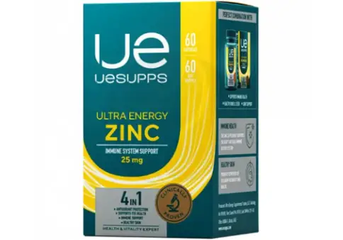 Цинка цитрат UESUPPS Ultra Energy Капсулы 25мг №60 произодства Ultra energy supplements (Ультра Энерджи)