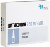 Цитиколин Р-р д/инъекций 250мг/мл 4мл №5 от Озон ФК ООО
