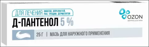 Д-пантенол мазь Туба 25г произодства Озон ФК ООО