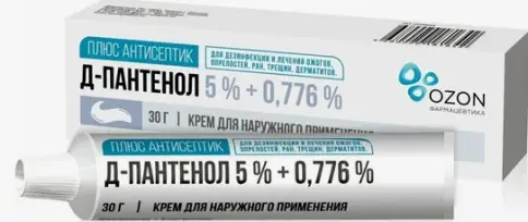 Д-Пантенол Плюс крем антисептический Туба 30г произодства Озон ФК ООО