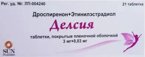 Делсия Таблетки п/о 3мкг+30мкг №21