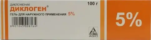 Диклоген Гель 5% 100г произодства Аджио Фармасьютикалз Лтд.