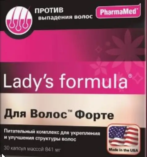 Для волос Форте Леди-с Ф-ла Капсулы №30 произодства Kelker pharma inc.