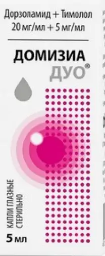 Домизиа Дуо Капли глазные 20мг+5мг/мл 5мл произодства Отисифарм ОАО