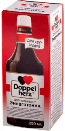 Доппельгерц Энерготоник Флакон 250мл произодства Квайссер Фарма ГмбХ