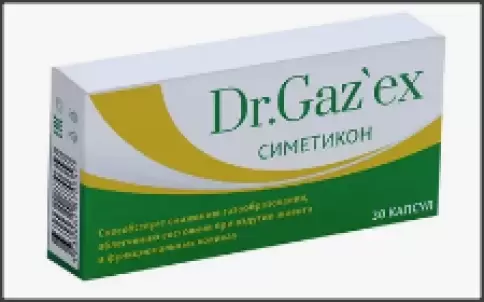 Dr.Gazex - Е (Доктор Газекс) Симетикон Капсулы 200мг №30 произодства Мирролла ООО