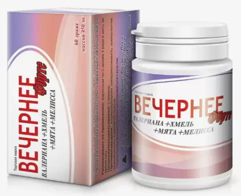 Драже Вечернее форте Таблетки 450мг №60 произодства Парафарм ПК ЗАО