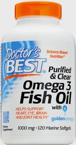 Двойная Омега 3 1000мг ДКГ И ЭПК из анчоуса Капсулы №120 произодства Doctors Best (Доктор Бест)